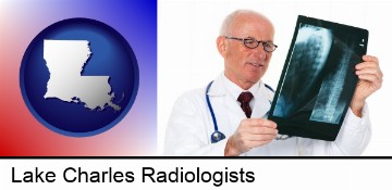 a radiologist looking at an x-ray image in Lake Charles, LA